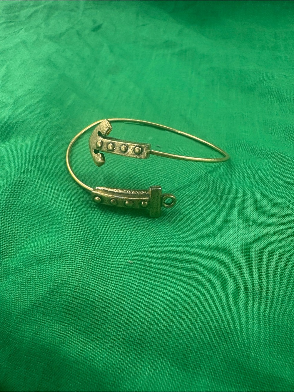 Alex and Ani Gold Rustic Anchor Charm Bangle Wrap Bracelet